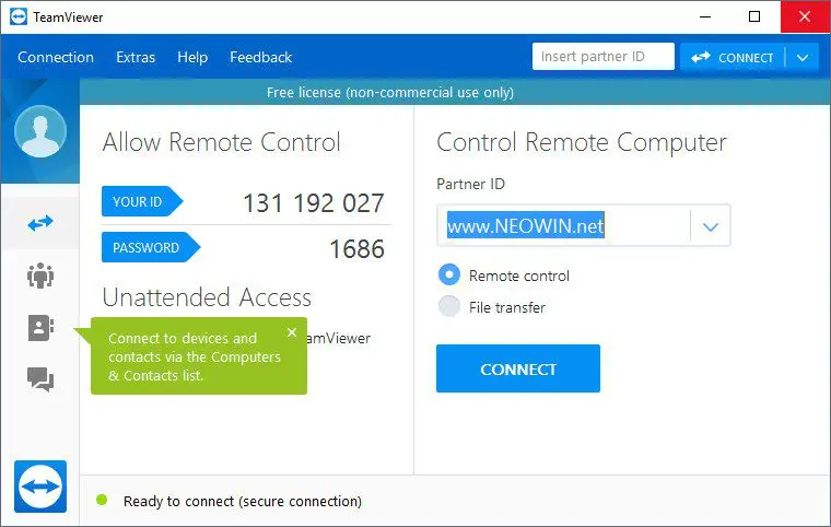 TeamViewer - screen sharing tool for team management.